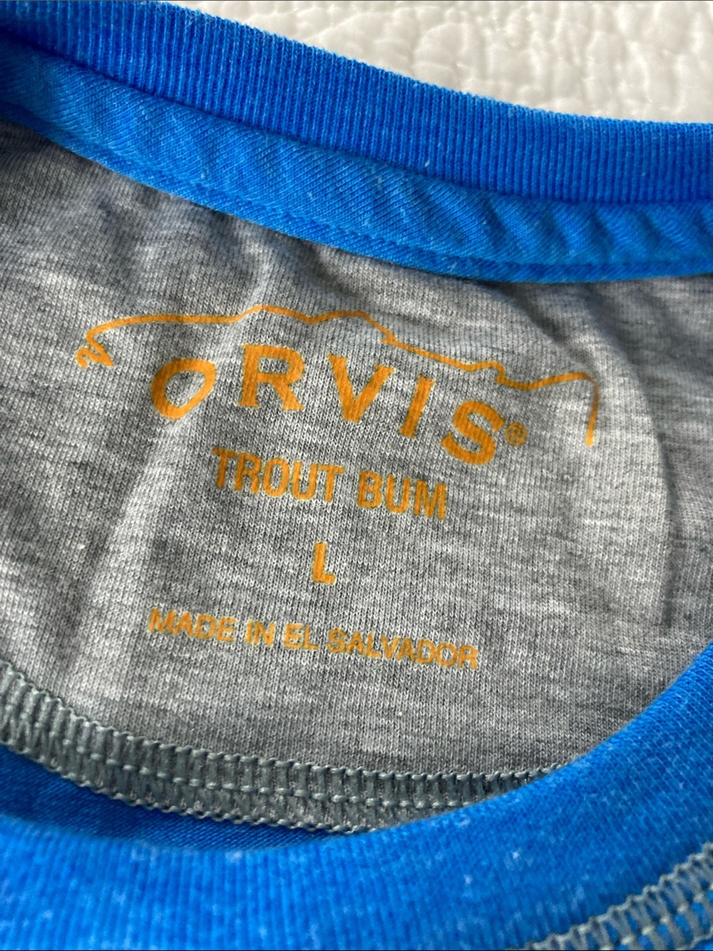 Orvis Men's Trout Bum Royal Blue Short Sleeve Crew Tee Large - Picture 2 of 8